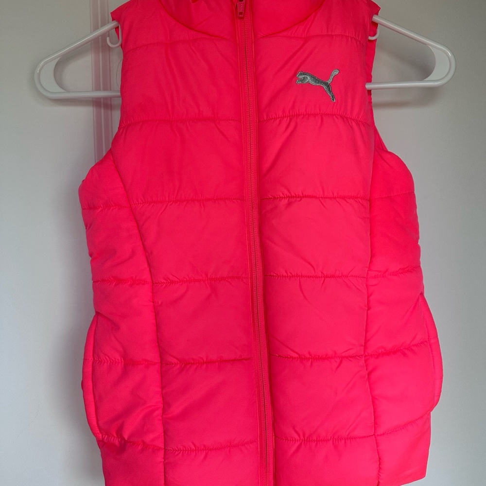 Puma Girls Hot Pink Puffer Vest – Size XS (5/6)
